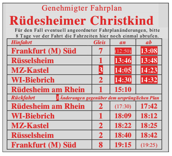 geplanter Fahrplan - HEF Rüdesheim 2019