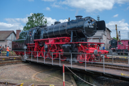 23 042 unter Dampf - Kranichsteiner Bahnwelttage 2023 (18/20/21.5.2023 - Foto: Birger Schwarz)