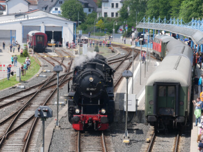 mit Volldampf in den Taunus-2024 (Montag): Rangierarbeiten in Königstein (Foto: Simon Klinz)