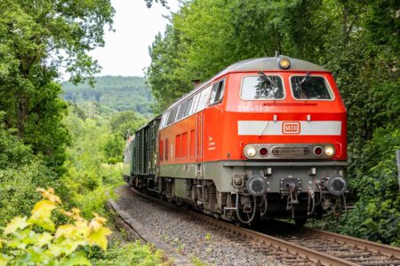 218 451-3 von MZE bei Schneidhain (Pfingsten 2025 - Foto: Gerhard Hohl)